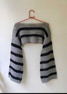 Crochet Striped Bolero Top