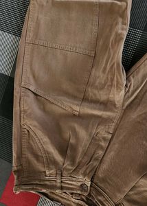 Brown Cargo Wide-Leg Pants