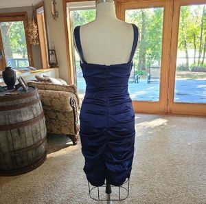 Navy Blue V-Neck Bodycon Dress