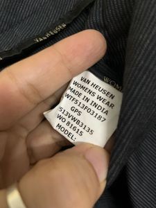 Van Heusen Dark Grey Striped Trousers