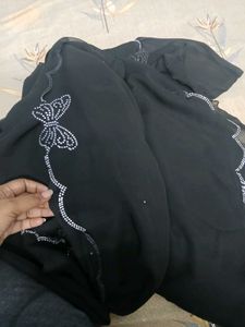 Elegant Black Saree with Embellished Border