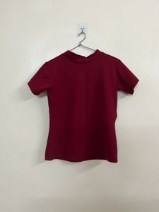 Maroon Mock Neck Top