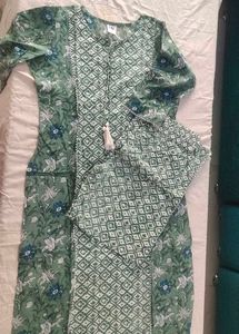 Green Printed 2 pc Kurta Set