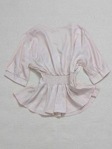 Nude Pink Satin Coquette Top 🌸