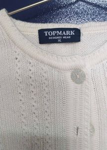 Cream Knit Cardigan with Buttons