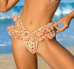 Ruffled Floral Bikini Bottom