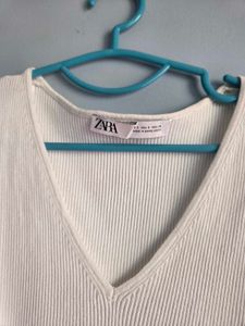 Zara Knit Crop Top White S