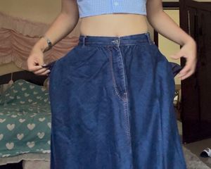 Classic Denim Maxi Skirt