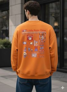Orange Cartoon Graphic Sweatshirt