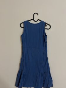 Blue Sleeveless Tiered Dress
