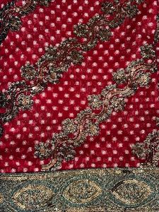 Elegant Red Embellished Saree