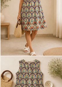 Patterned Sleeveless Dress