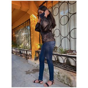 🖤Black Satin Wrap Top🖤