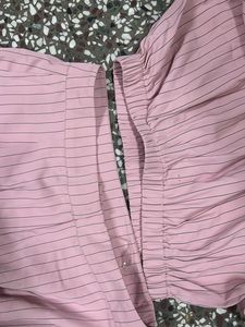 Pink Striped Crop Top &amp; Palazzo Pants Set
