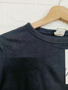 Classic Black Ribbed Long Sleeve Crop Top