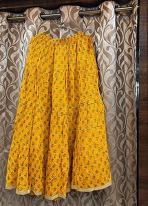 Yellow Floral Print Skirt