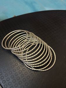 Silver Stone-Studded Bangles Set ✨