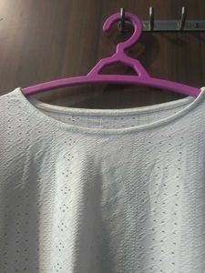 Cropped White Long Sleeve Top
