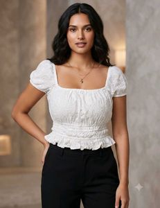 Chic White Broderie Anglaise Top