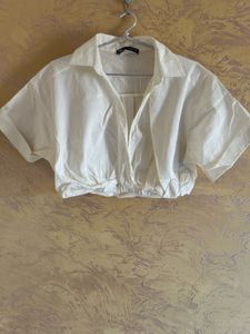 Stylish Cropped White Shirt