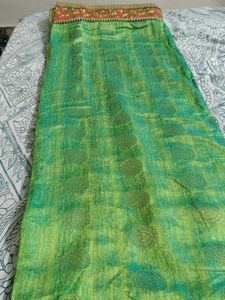 Vibrant Green Embroidered Saree