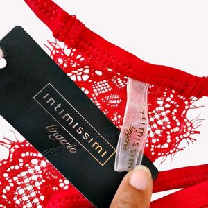 Red Lace Trimmed Sleepwear Set