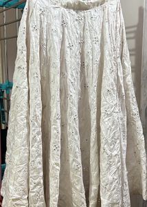 Elegant White Chikankari chaniya