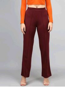 Maroon High Waist Palazzo Pants