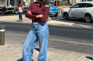 Maroon Off-Shoulder Long Sleeve Top