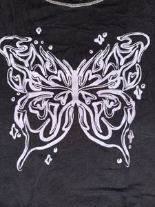 Black Butterfly Graphic T-Shirt