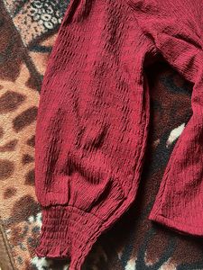 Maroon Peplum Top