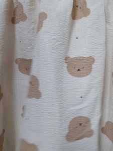 Cute Bear Print Ruffle Top