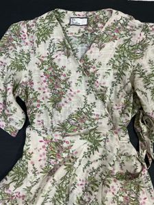 Floral Wrap Midi Dress