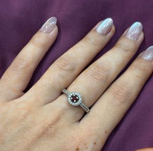 955 STERLING PURE SILVER &amp; Ruby Ring