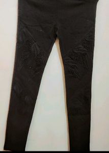 Black⚫ Partywear Designer Denim Jeans 26 Waist