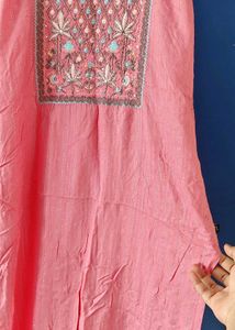 Pink Embroidered Kurta