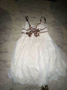 White Party Dress with Bow Detail