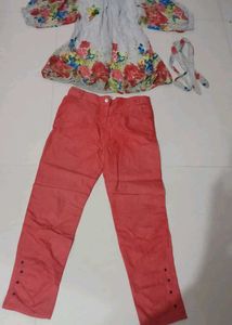 Girls Floral Kurta Set with Pants