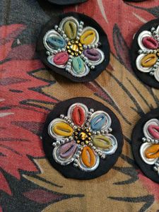 Embellished Floral Fabric Patches (Set of 19)