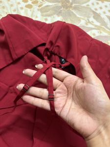 mahroon dress with slit