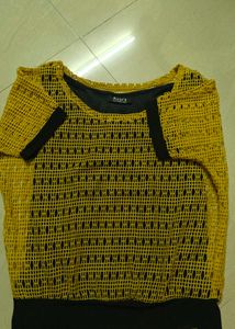 Yellow Net Overlay Top