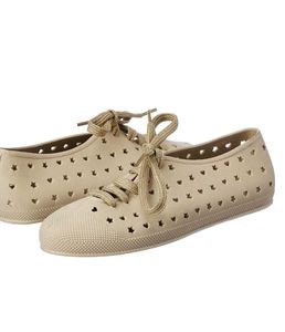 Bata Beige Heart &amp; Star Cutout Flats