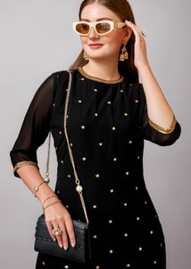 Elegant Black Embroidered Kurta