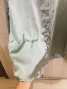Silky Green Button-Up Shirt