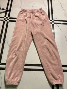Cozy Pink Velour Pajama Bottoms