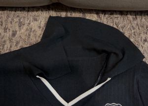 black Cropped Sweater Top