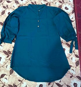 Elegant Teal Kurta with Balloon Sleeves