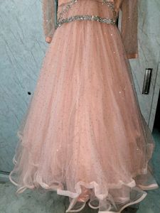 Elegant Peach Embellished Gown