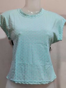 off shoulder Top &amp; blue t shirt