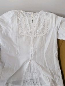 Elegant White Eyelet Kurta Top